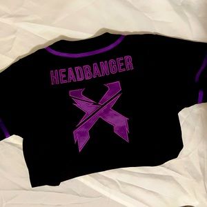 Excision Headbanger Cropped Baseball jersey size M black/purple Like new